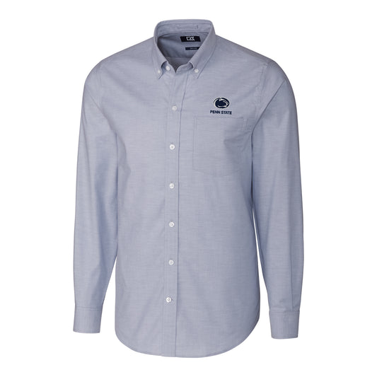 Men's Cutter & Buck Light Blue Penn State Nittany Lions Stretch Oxford Big & Tall Long Sleeve Button-Down Shirt