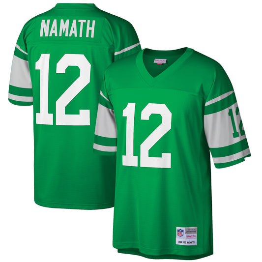 Men's Mitchell & Ness Joe Namath Green New York Jets Big & Tall 1968 Retired Player Replica Jersey