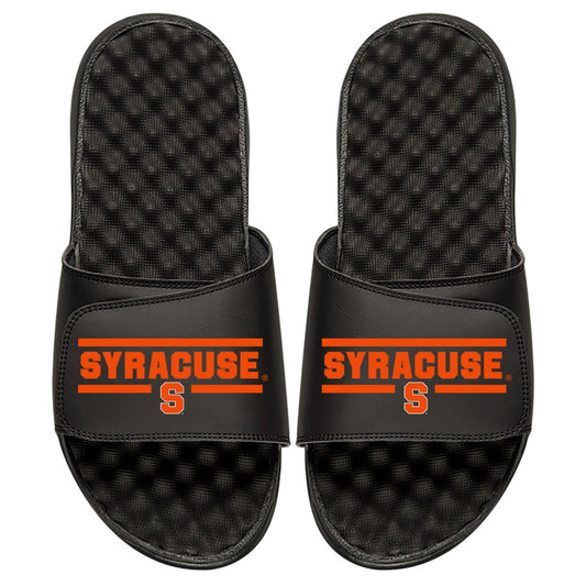 Youth ISlide Black Syracuse Orange Football Bar Logo Slide Sandals