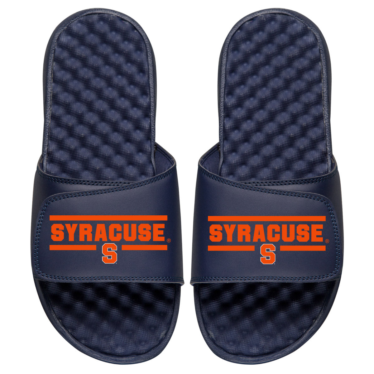 Youth ISlide Navy Syracuse Orange Football Bar Logo Slide Sandals