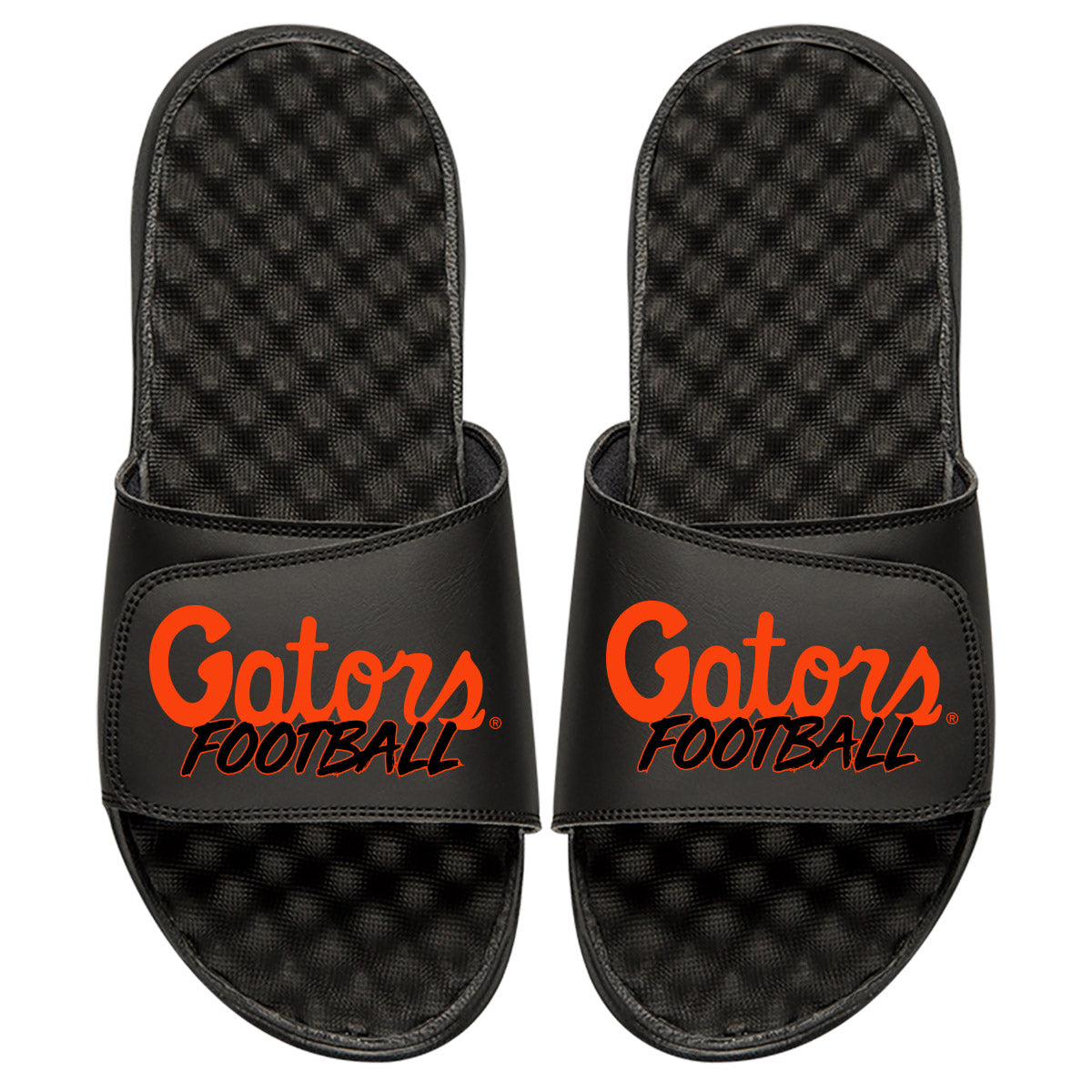 Men's ISlide Black Florida Gators Football Stacked Slide Sandals