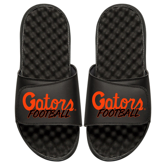 Men's ISlide Black Florida Gators Football Stacked Slide Sandals