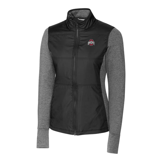 Women's Cutter & Buck Black Ohio State Buckeyes Stealth Full-Zip Jacket