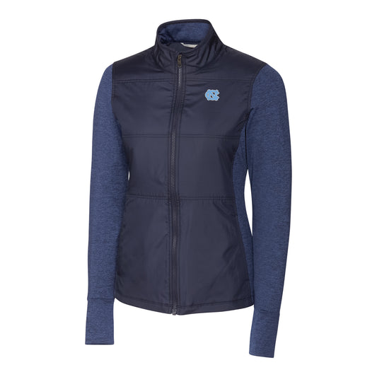 Women's Cutter & Buck Navy North Carolina Tar Heels Stealth Full-Zip Jacket