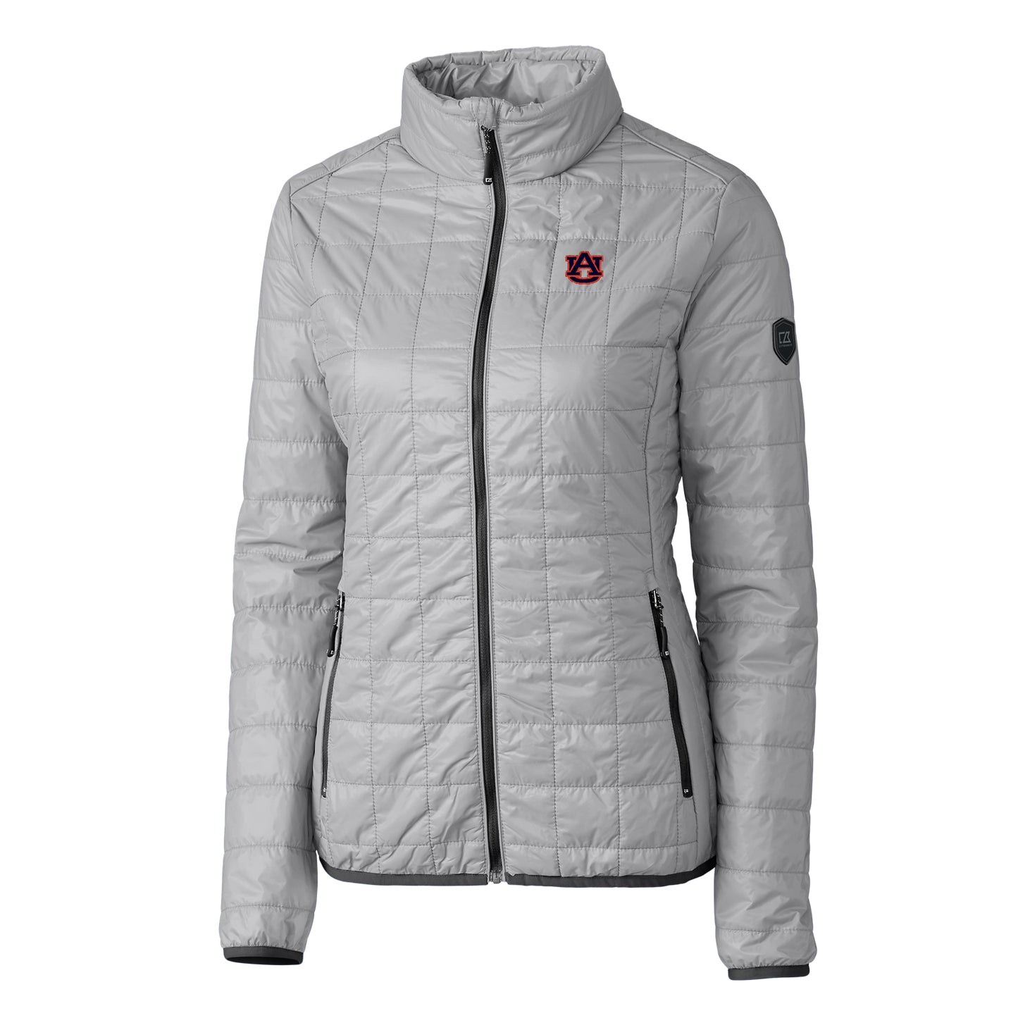 Women's Cutter & Buck Gray Auburn Tigers Rainier Full-Zip Puffer Jacket