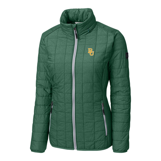 Women's Cutter & Buck Green Baylor Bears Rainier Full-Zip Puffer Jacket