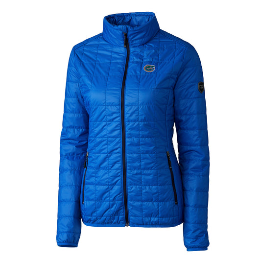 Women's Cutter & Buck Royal Florida Gators Rainier Full-Zip Puffer Jacket