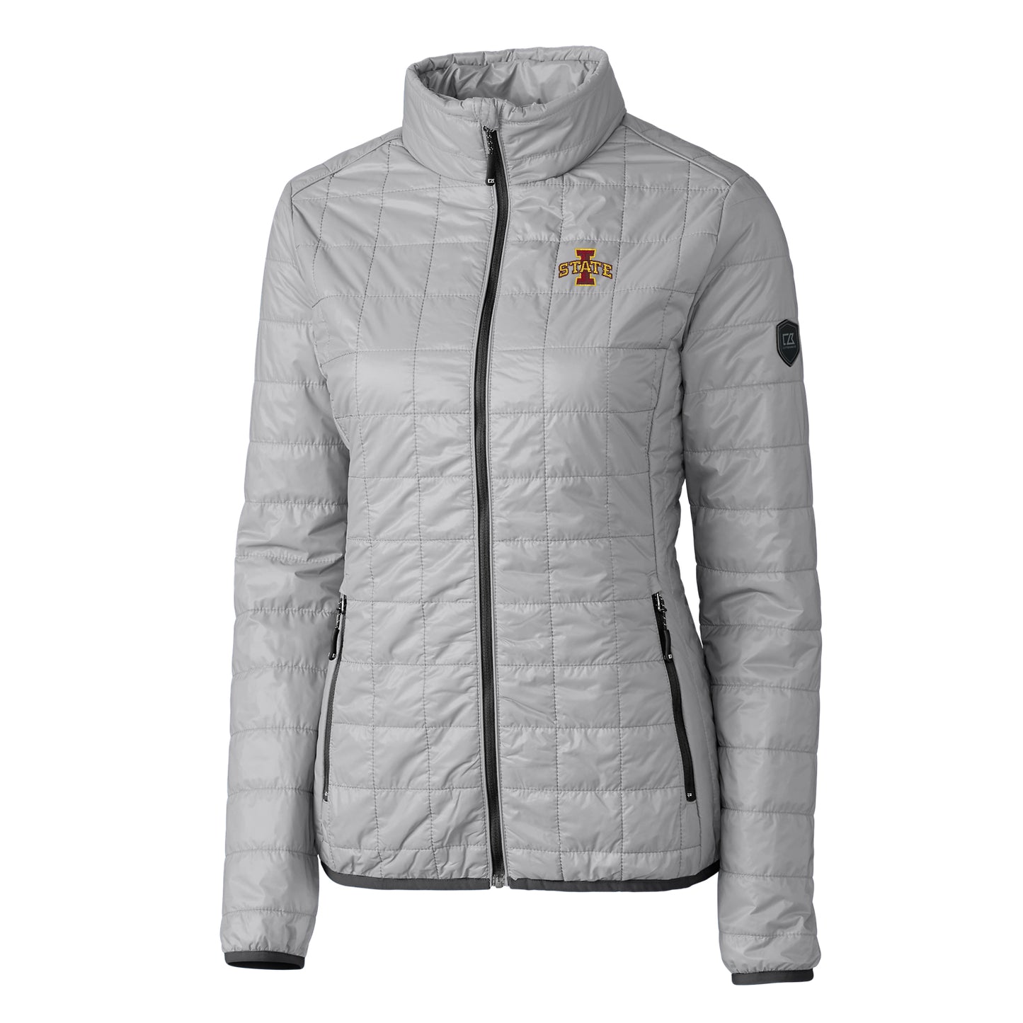 Women's Cutter & Buck Gray Iowa State Cyclones Rainier Full-Zip Puffer Jacket