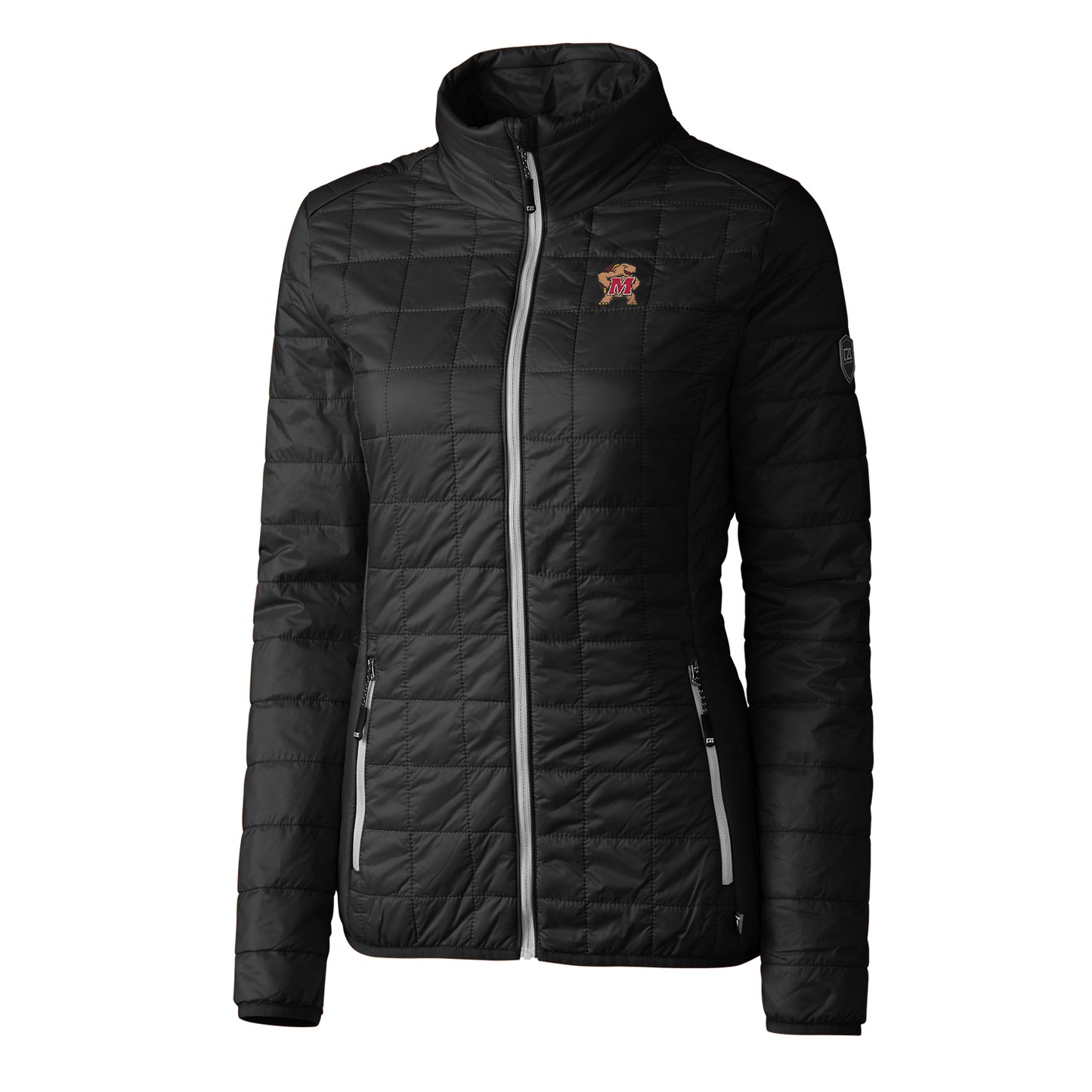 Women's Cutter & Buck Black Maryland Terrapins Rainier Full-Zip Puffer Jacket