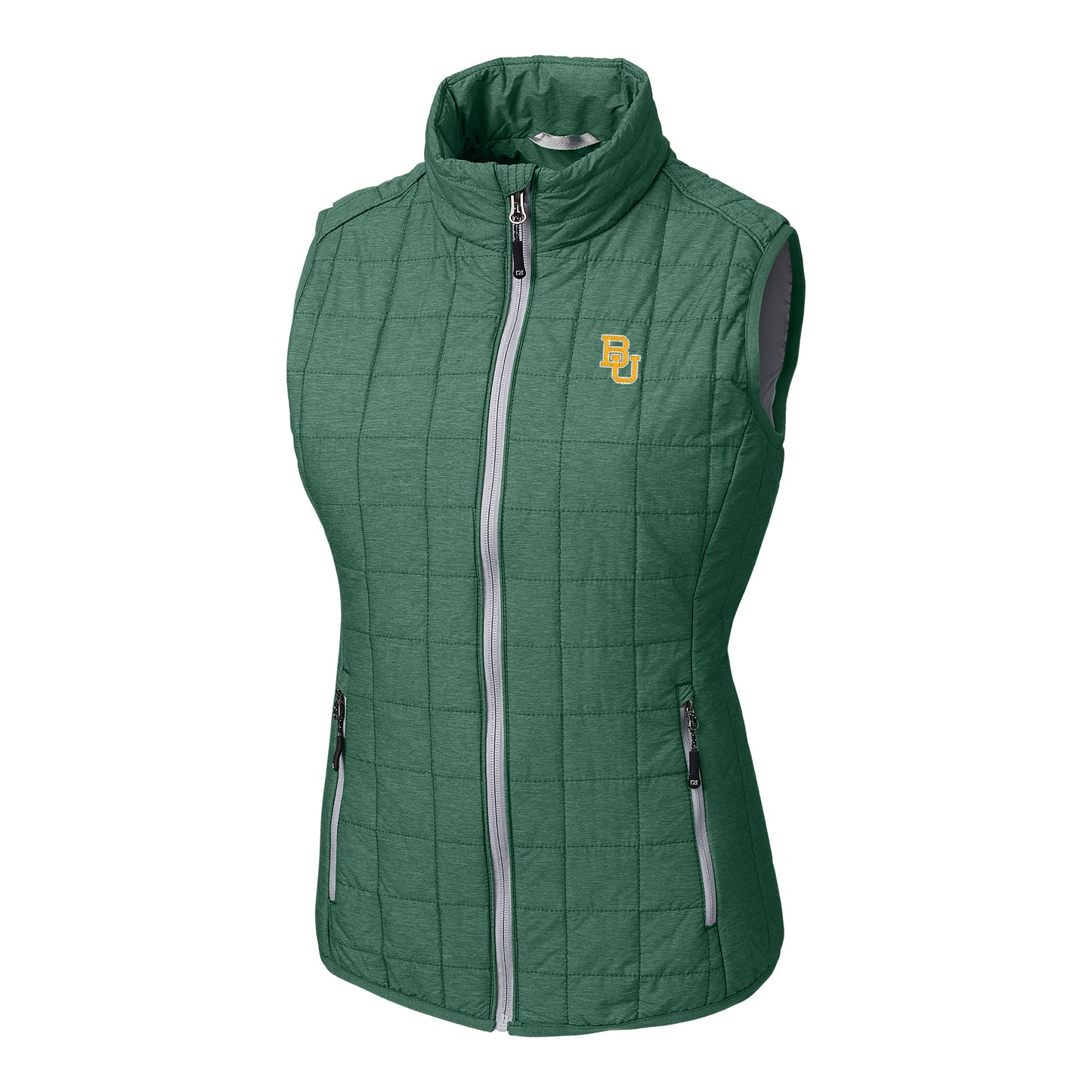 Women's Cutter & Buck Green Baylor Bears Rainier Full-Zip Puffer Vest