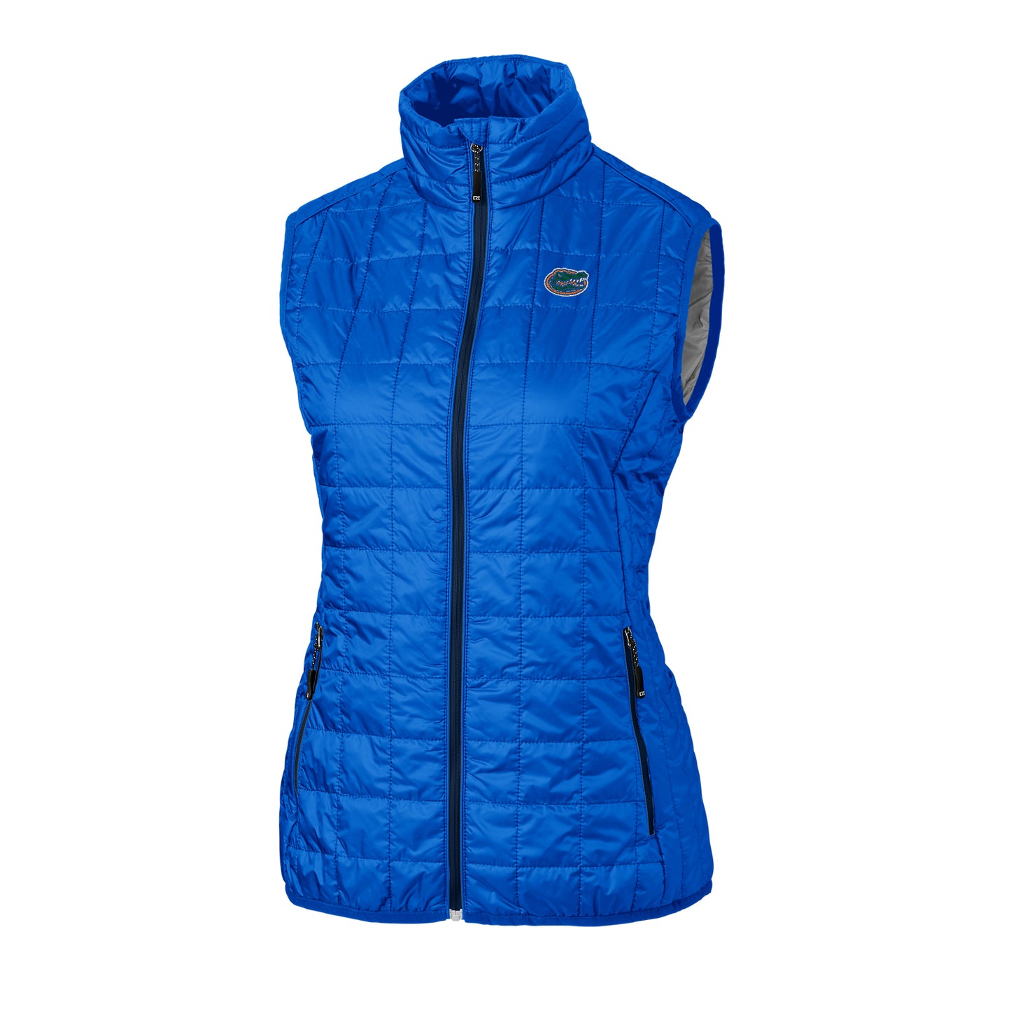 Women's Cutter & Buck Royal Florida Gators Rainier Full-Zip Puffer Vest