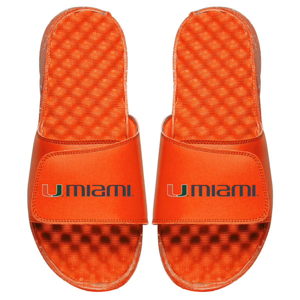 Men's ISlide Orange Miami Hurricanes Wordmark Slide Sandals