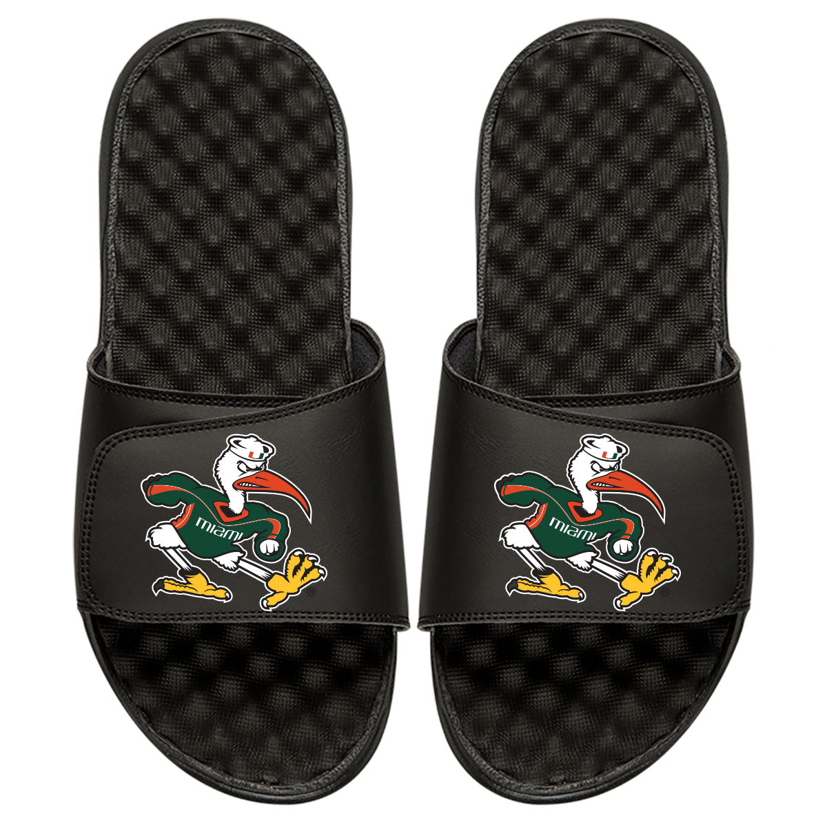 Youth ISlide Black Miami Hurricanes Mascot Slide Sandals