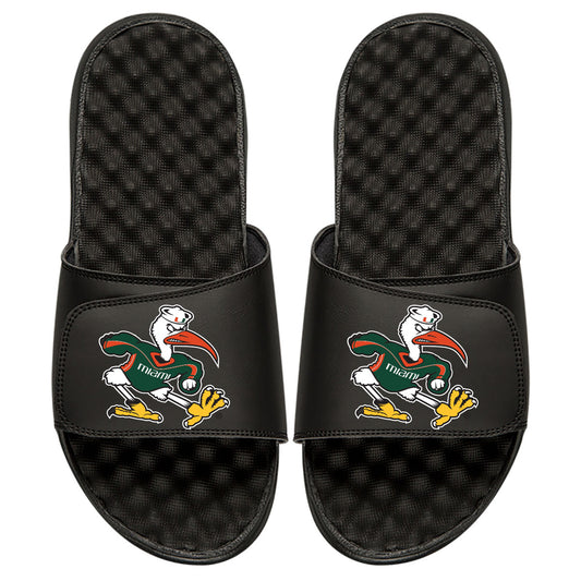 Youth ISlide Black Miami Hurricanes Mascot Slide Sandals