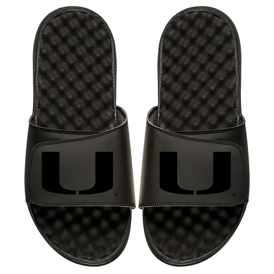 Youth ISlide Black Miami Hurricanes Tonal Slide Sandals