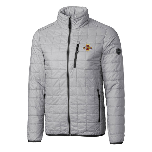 Men's Cutter & Buck Silver Iowa State Cyclones Rainier Full-Zip Jacket