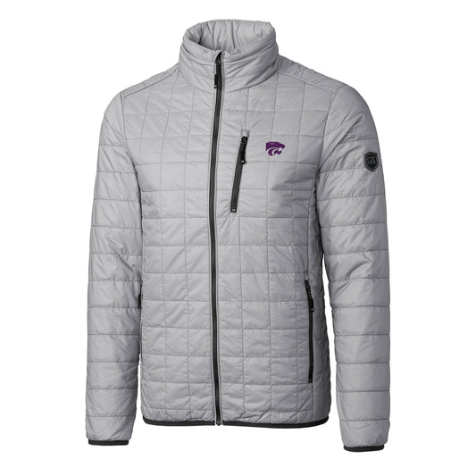 Men's Cutter & Buck Silver Kansas State Wildcats Rainier Full-Zip Jacket