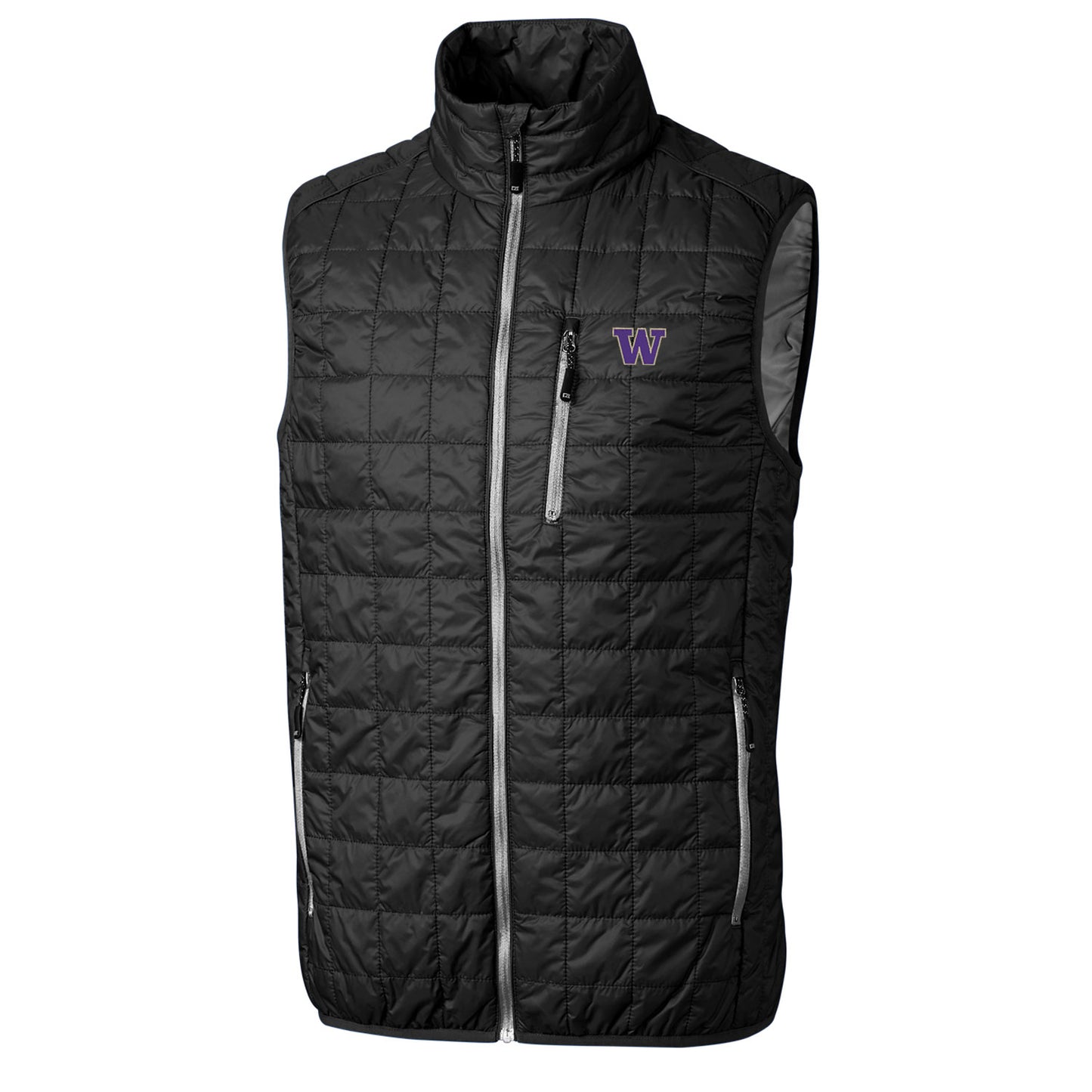 Men's Cutter & Buck Black Washington Huskies Rainier Full-Zip Vest