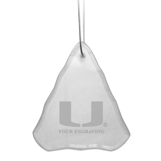 Miami Hurricanes Crystal Tree Personalized Ornament
