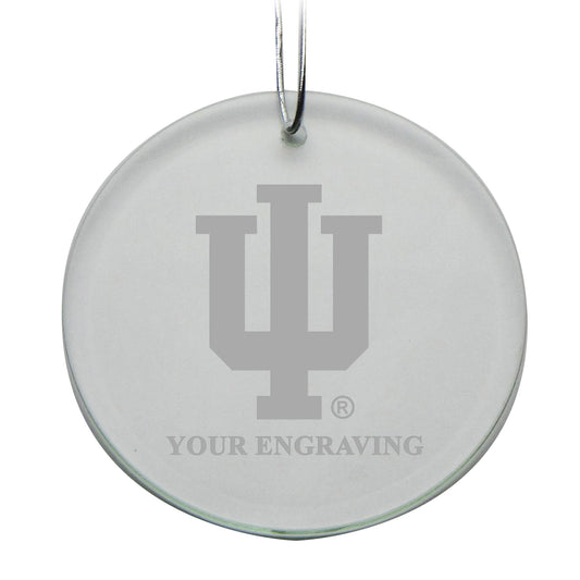 Indiana Hoosiers Round Crystal Personalized Ornament