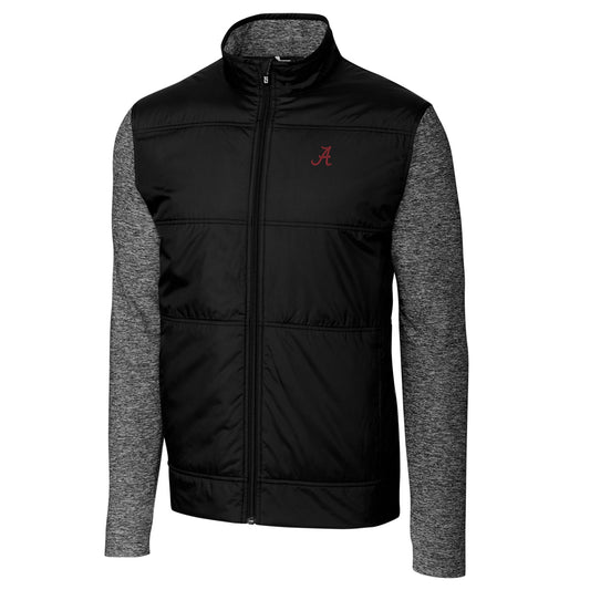 Men's Cutter & Buck Black Alabama Crimson Tide Stealth Full-Zip Jacket