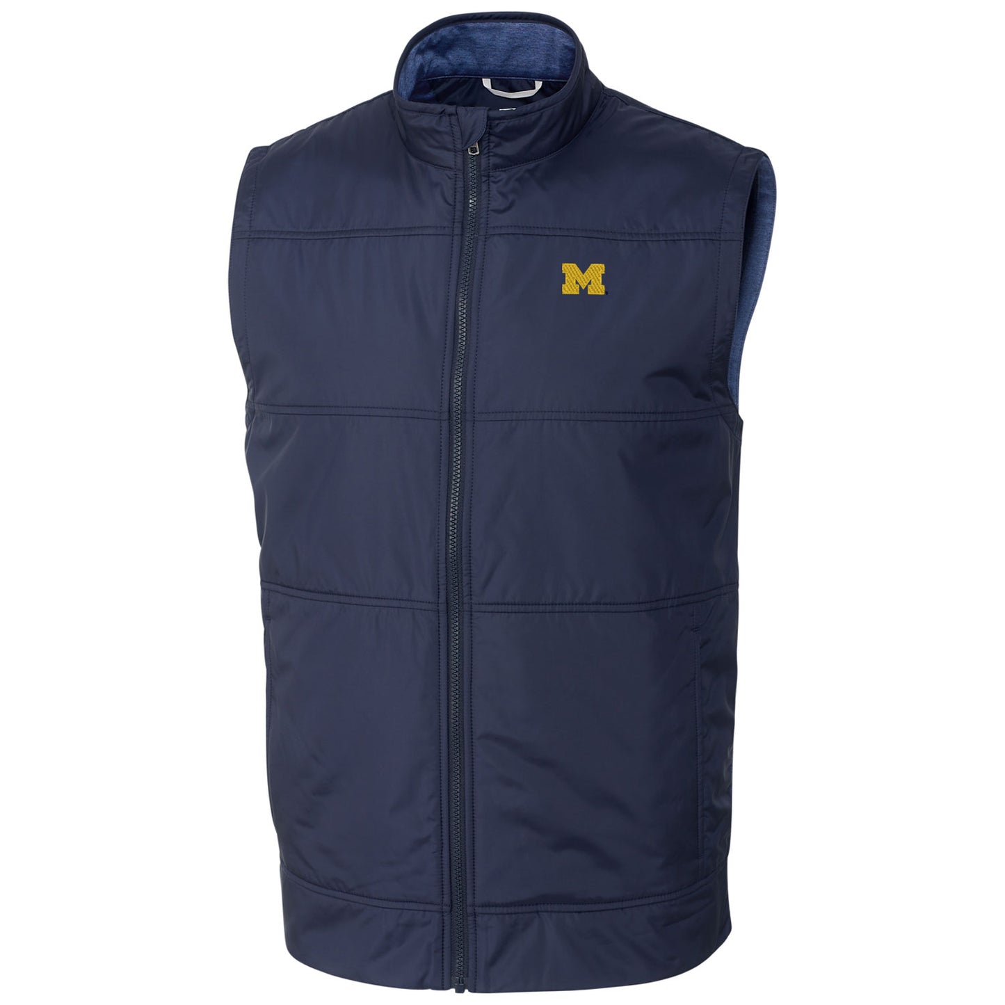 Men's Cutter & Buck  Navy Michigan Wolverines Stealth Full-Zip Vest