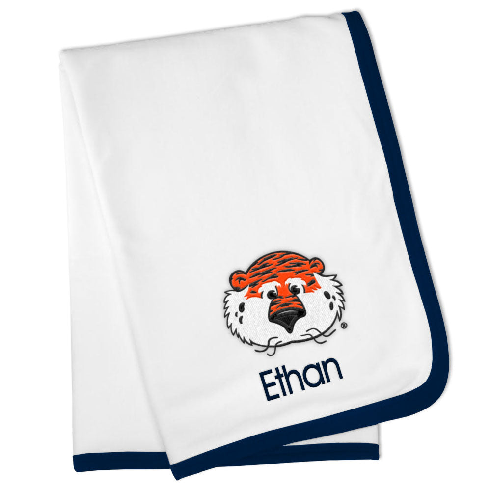 White Chad & Jake Auburn Tigers NCAA Personalized Blanket