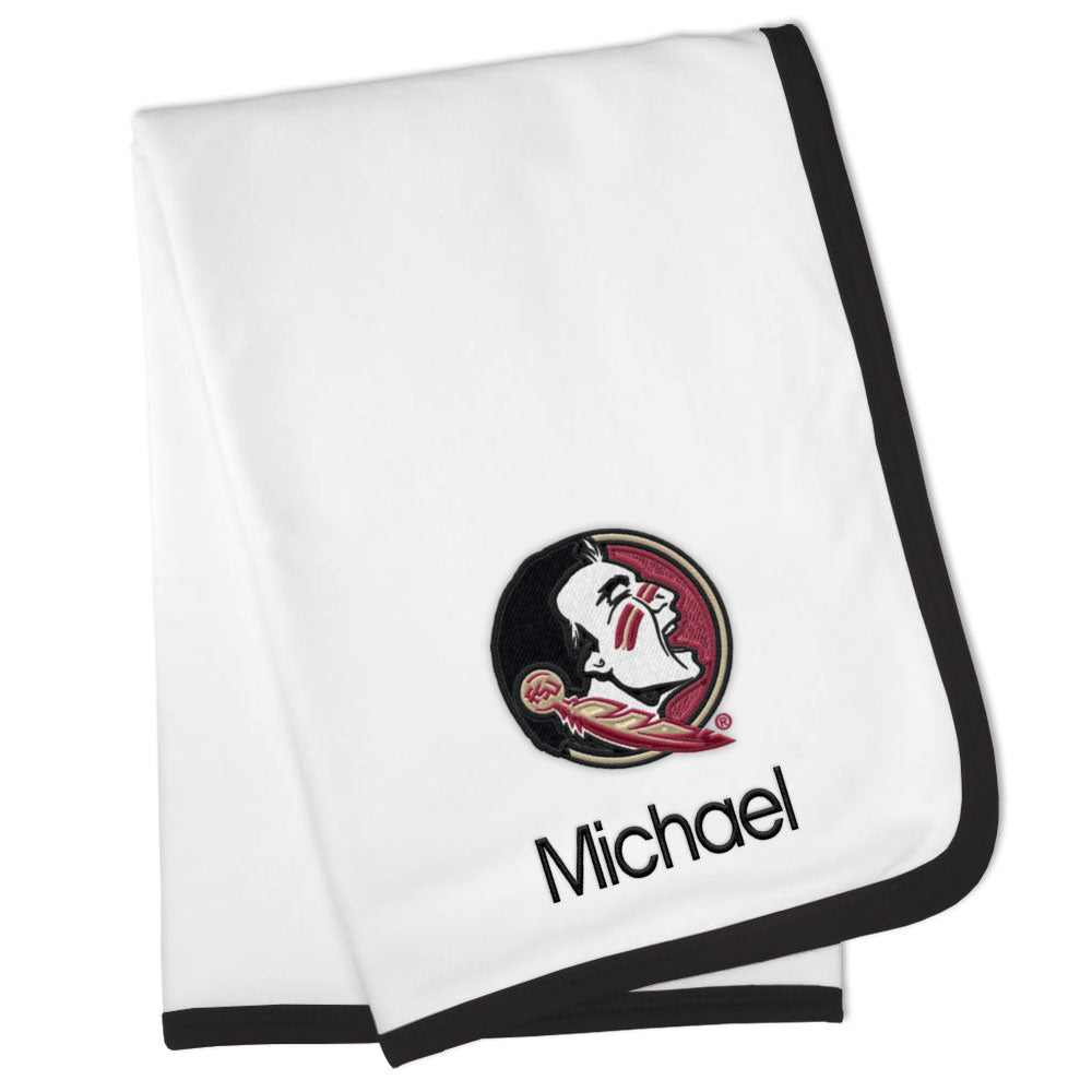 White Chad & Jake Florida State Seminoles Personalized Blanket