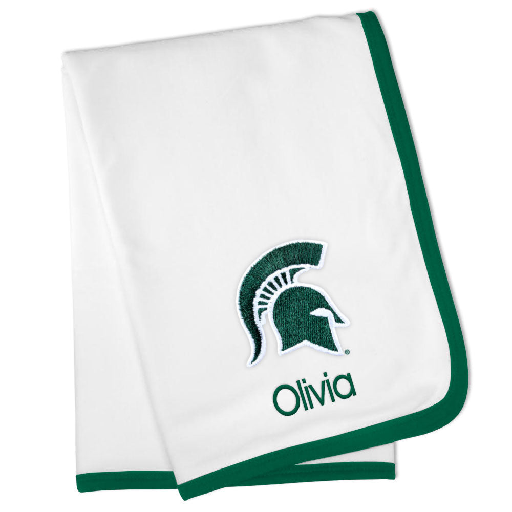 White Chad & Jake Michigan State Spartans Personalized Blanket