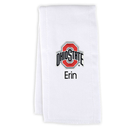 White Chad & Jake Ohio State Buckeyes Team Personalized Burp Cloth