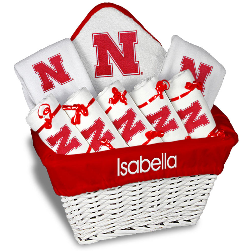 White Chad & Jake Nebraska Huskers Personalized Large Gift Basket
