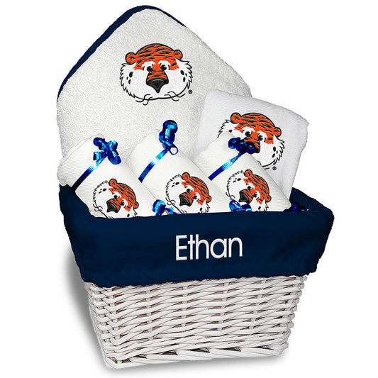 White Chad & Jake Auburn Tigers NCAA Personalized Medium Gift Basket