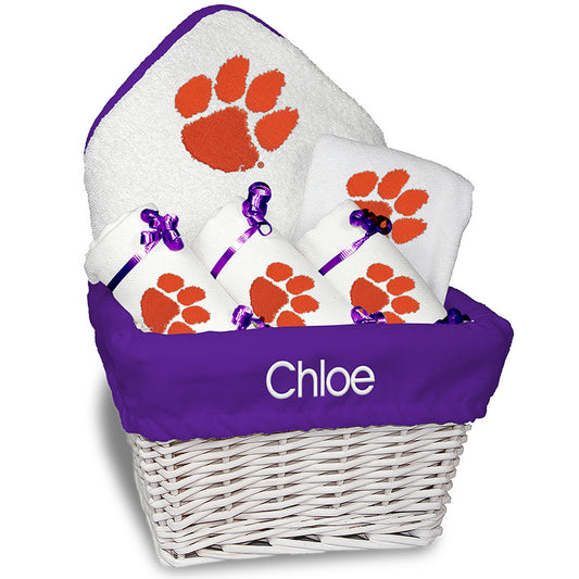 White Chad & Jake Clemson Tigers Personalized Medium Gift Basket