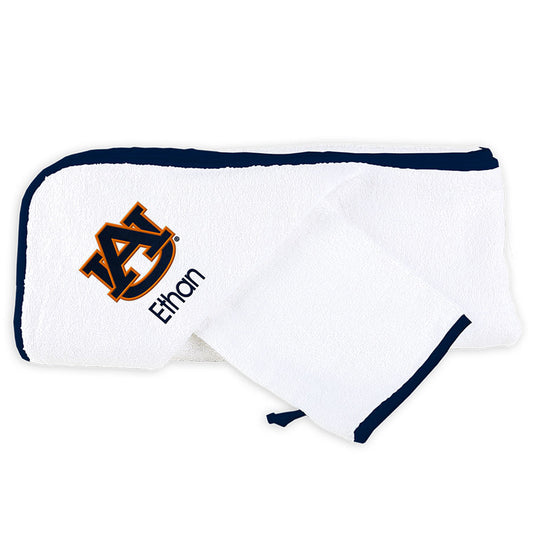 White Chad & Jake Auburn Tigers Personalized NCAA Towel Set