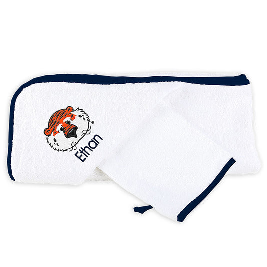 White Chad & Jake Auburn Tigers Personalized Team Towel Set