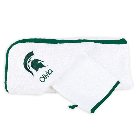 White Chad & Jake Michigan State Spartans Personalized NCAA Towel Set