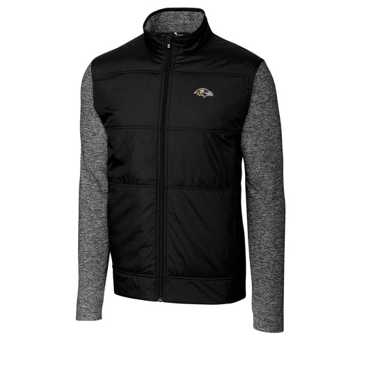 Men's Cutter & Buck Black/Charcoal Baltimore Ravens Stealth Big & Tall Full-Zip Jacket