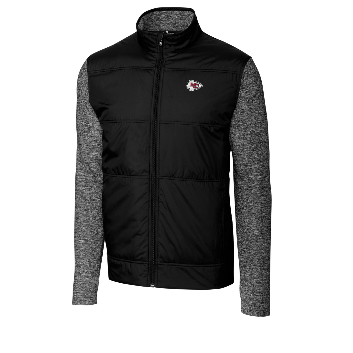 Men's Cutter & Buck Black/Charcoal Kansas City Chiefs Stealth Big & Tall Full-Zip Jacket