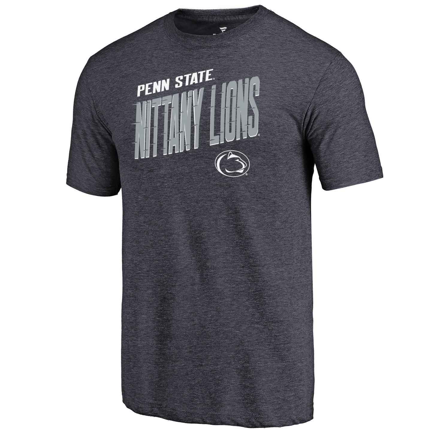 Men's Navy Penn State Nittany Lions Slant Strike Tri-Blend T-Shirt