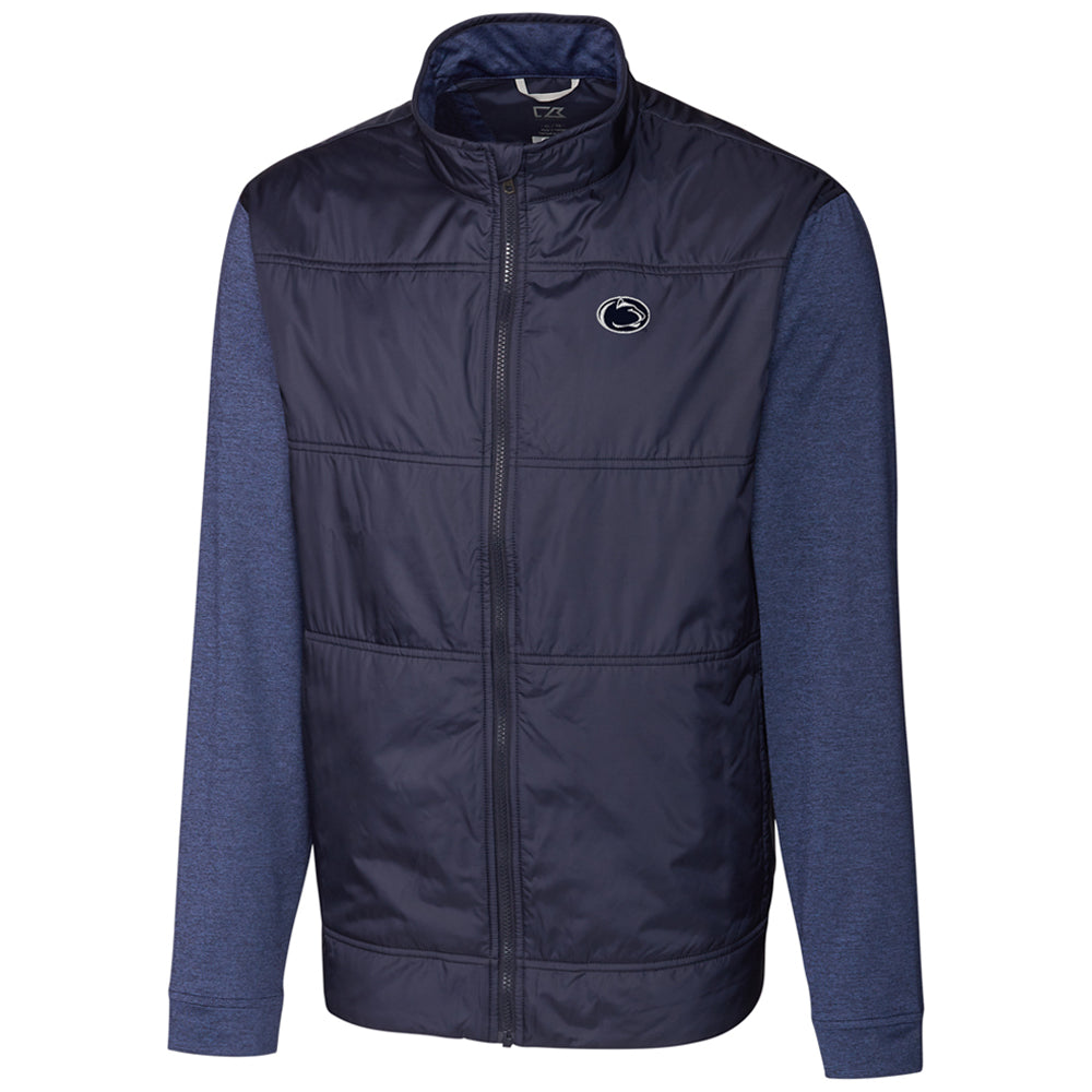 Men's Cutter & Buck Navy Penn State Nittany Lions Big & Tall Stealth Full-Zip Jacket