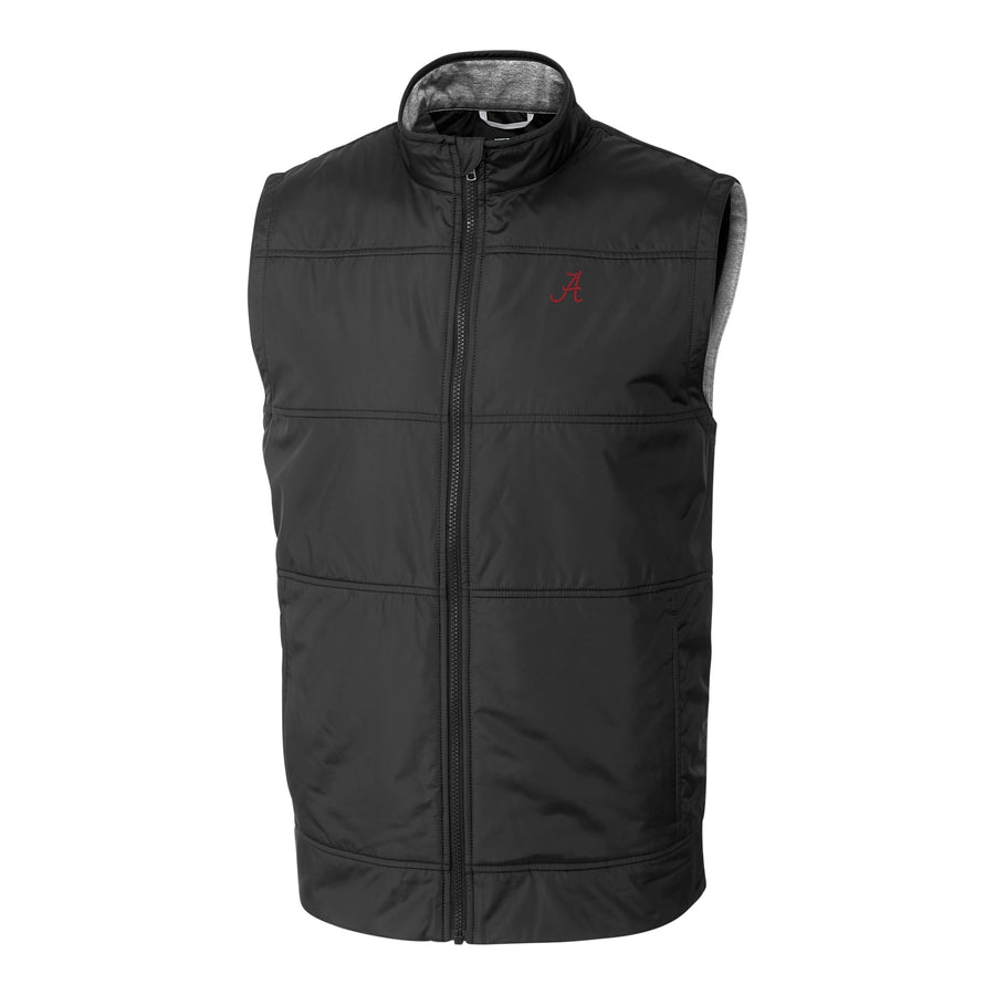 Men's Cutter & Buck Black Alabama Crimson Tide Big & Tall Stealth DryTec Full-Zip Vest