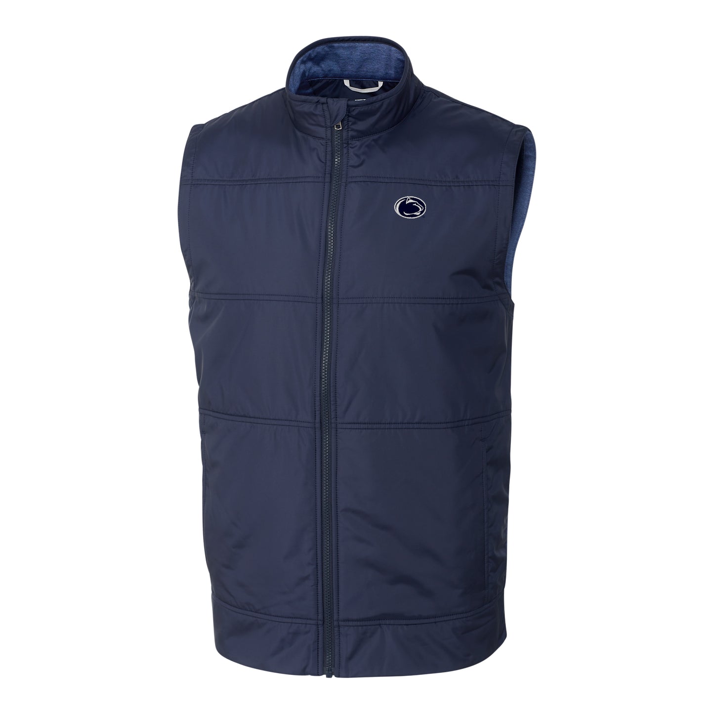 Men's Cutter & Buck Navy Penn State Nittany Lions Big & Tall Stealth DryTec Full-Zip Vest