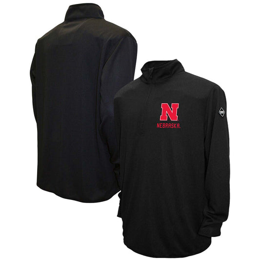 Men's Franchise Club Black Nebraska Huskers Thermatec Half-Zip Pullover Jacket