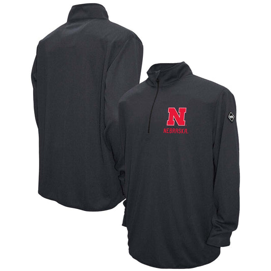 Men's Franchise Club Charcoal Nebraska Huskers Thermatec Half-Zip Pullover Jacket