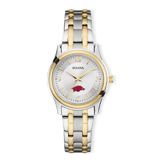 Women's Bulova Silver/Gold Arkansas Razorbacks Classic Two-Tone Round Watch