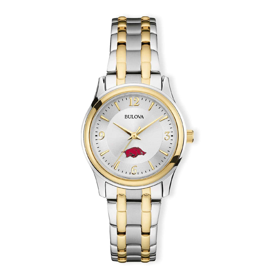 Women's Bulova Silver/Gold Arkansas Razorbacks Classic Two-Tone Round Watch