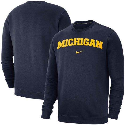 Men's Nike Navy Michigan Wolverines Club Fleece Sweatshirt