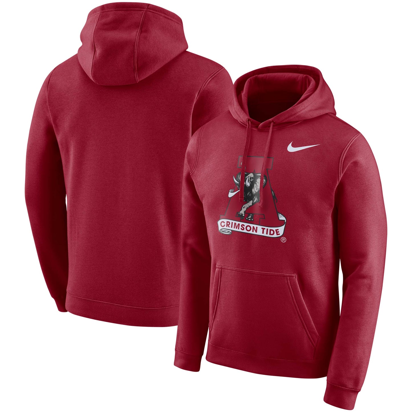 Men's Nike Crimson Alabama Crimson Tide Vault Club Fleece Pullover Hoodie