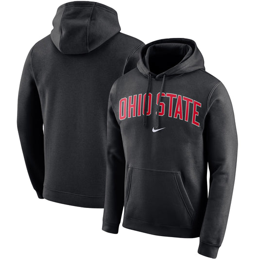 Men's Nike Black Ohio State Buckeyes Arch Club Fleece Pullover Hoodie