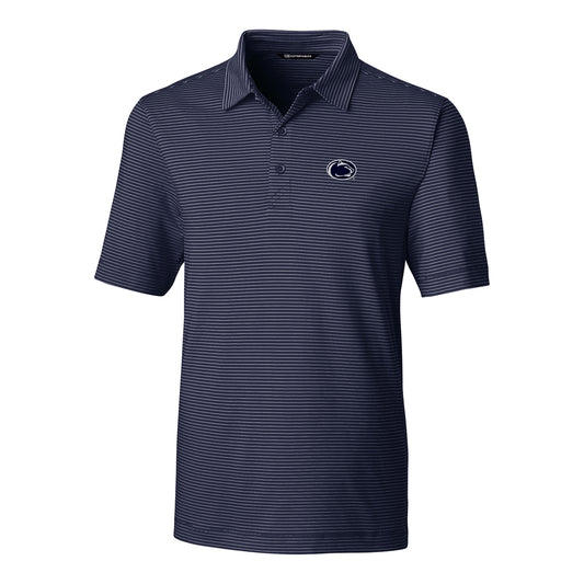 Men's Cutter & Buck Navy Penn State Nittany Lions Forge Pencil Stripe Polo